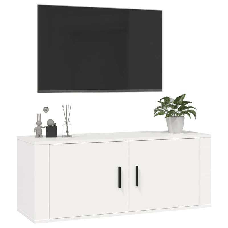Wall Mounted TV Cabinet White 100x34,5x40 cm