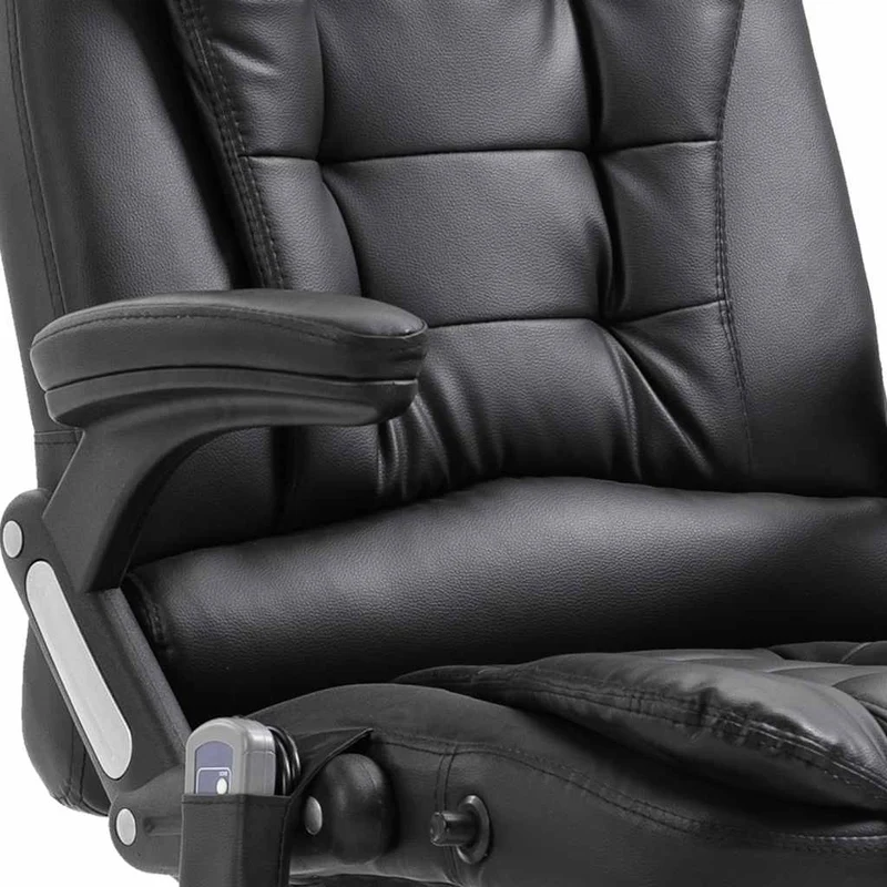 20235 vidaXL Massage Office Chair Black Faux Leather