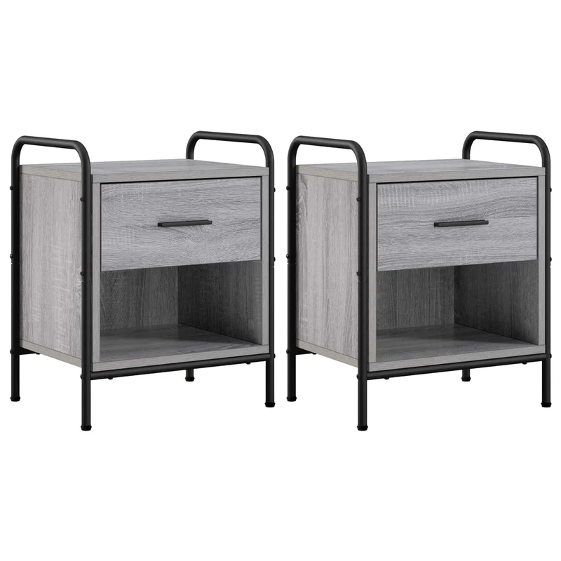Bedside Cabinet 2 pcs Grey Sonoma 40 x 30 x 50 cm