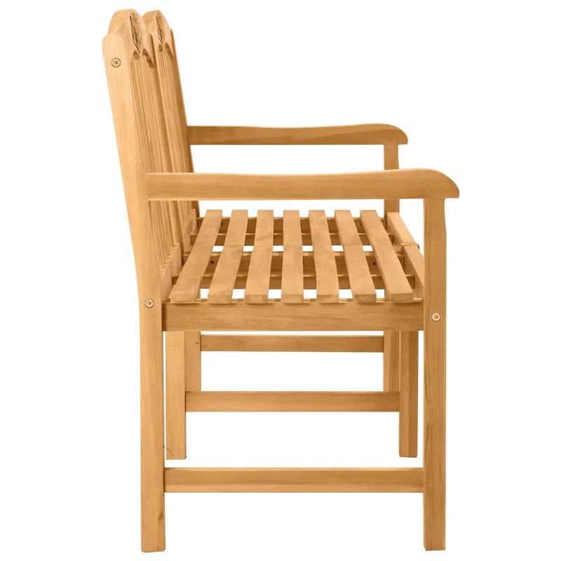 Handcarved Rose Bench 180 x 61 x 90 cm Solid Teak Wood Natural
