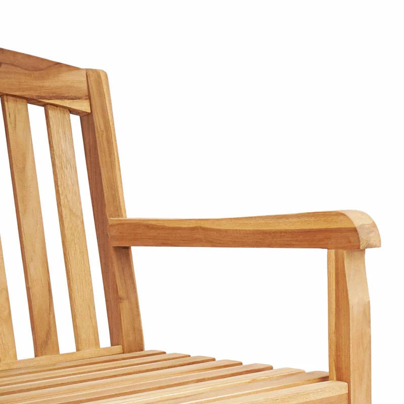 Handcarved Rose Bench 228 x 60 x 90 cm Solid Teak Wood Natural