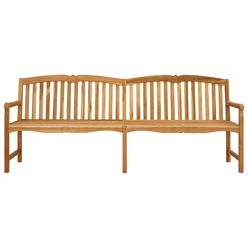 Handcarved Shell Bench 228 x 61 x 94.5 cm Solid Teak Wood
