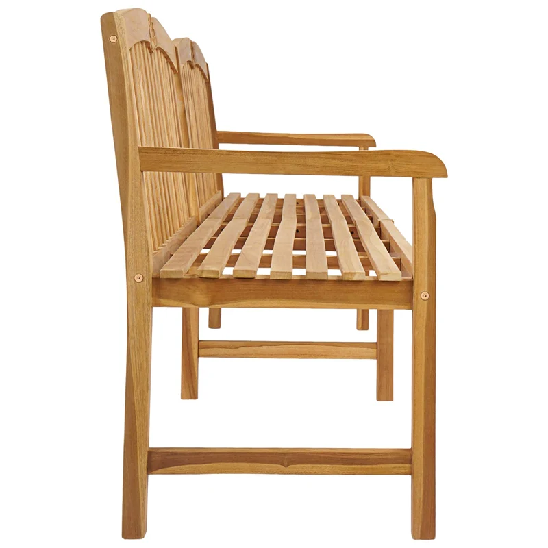 Handcarved Shell Bench 228 x 61 x 94.5 cm Solid Teak Wood