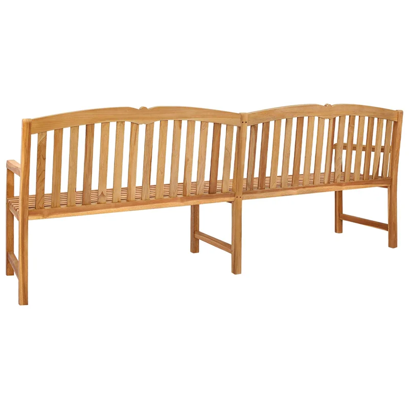 Handcarved Shell Bench 228 x 61 x 94.5 cm Solid Teak Wood