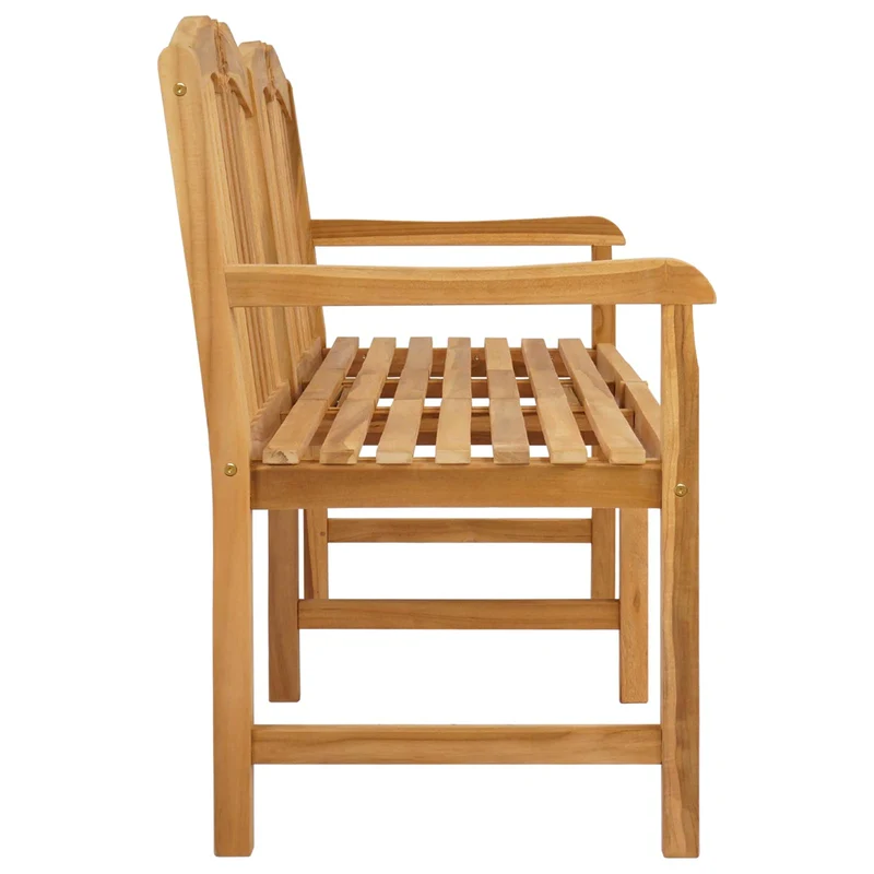 Handcarved Shell Bench 155 x 60 x 94 cm Solid Teak Wood Natural