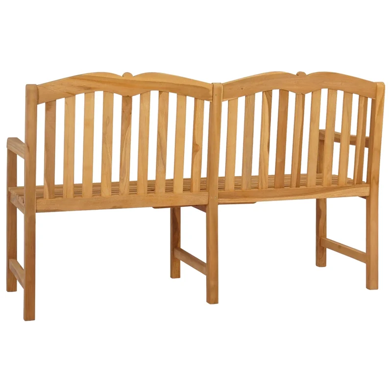 Handcarved Shell Bench 155 x 60 x 94 cm Solid Teak Wood Natural