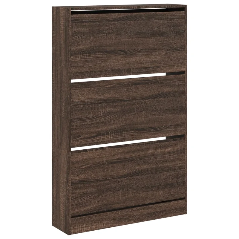 Shoe Cabinet Brown Oak 80x21x125,5 cm Engineered Wood