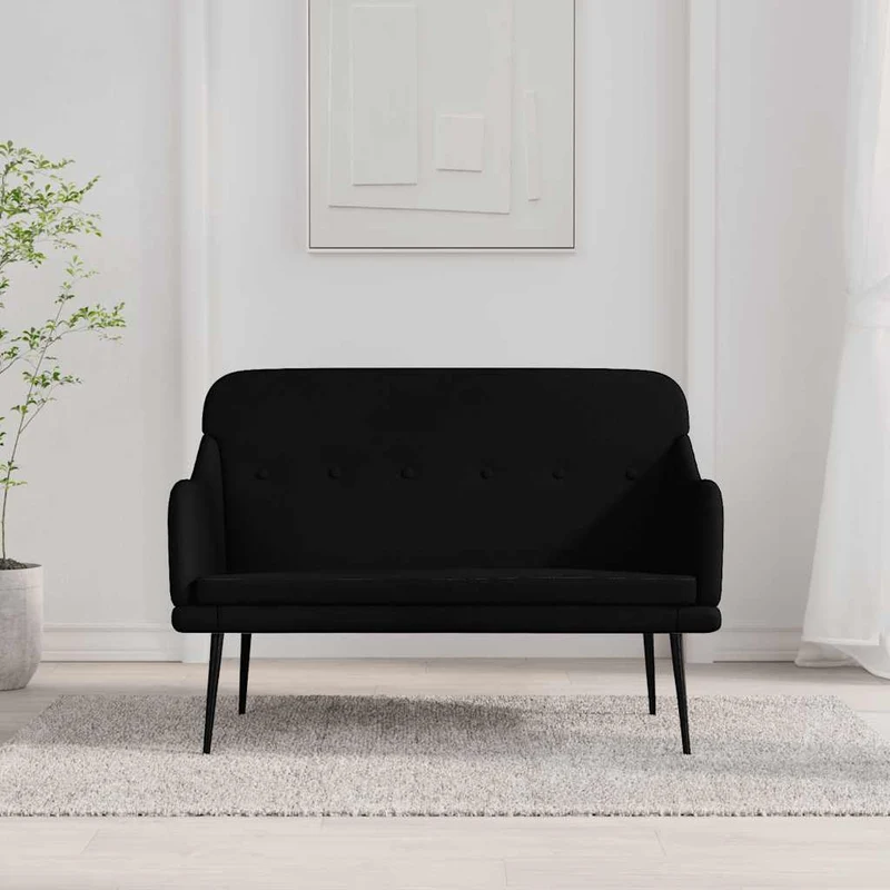Bench Black 110x76x80 cm Fabric