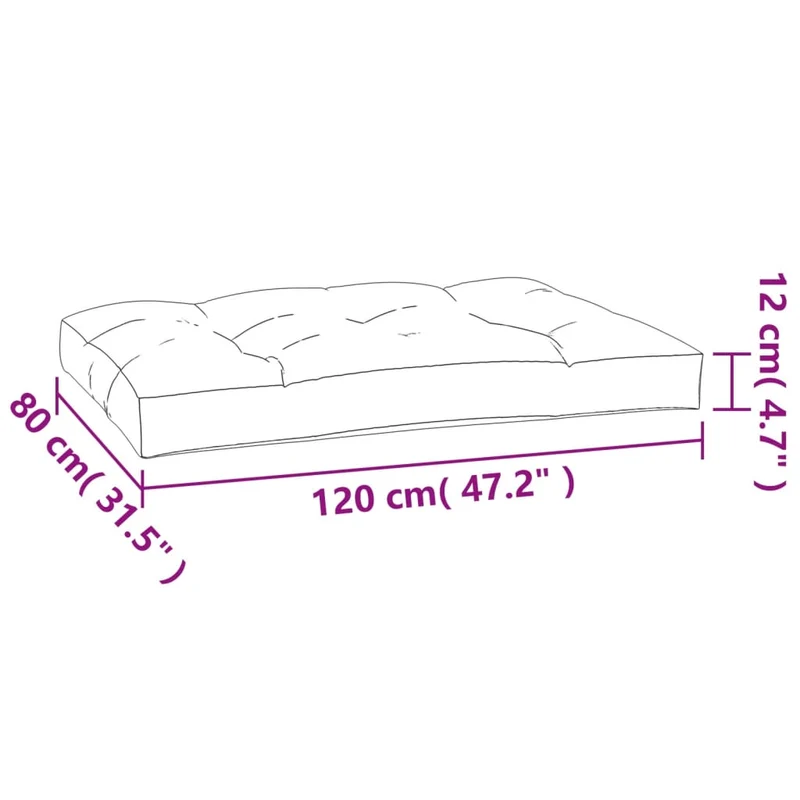 Pallet Cushion Green 120x80x12 cm Fabric