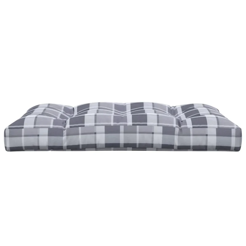 Pallet Cushion Grey Check Pattern 120x80x12 cm Fabric