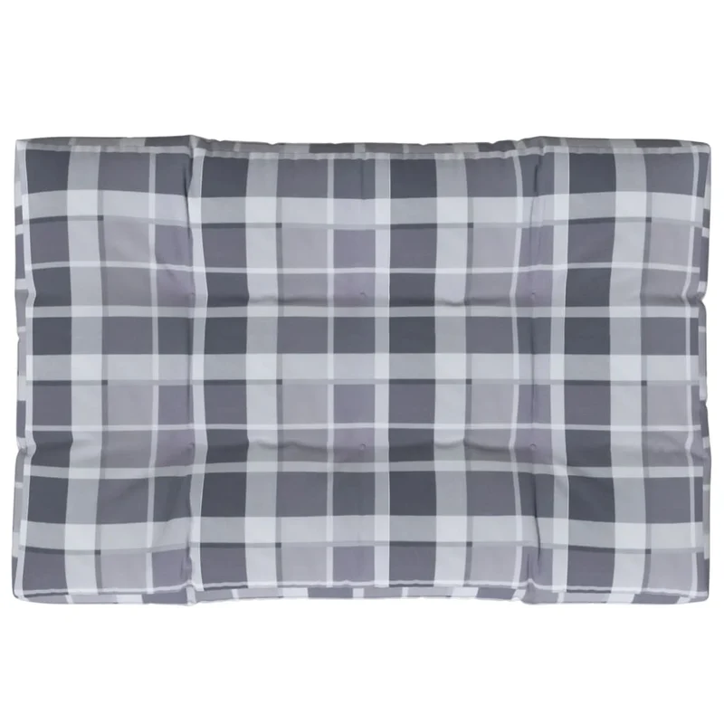 Pallet Cushion Grey Check Pattern 120x80x12 cm Fabric
