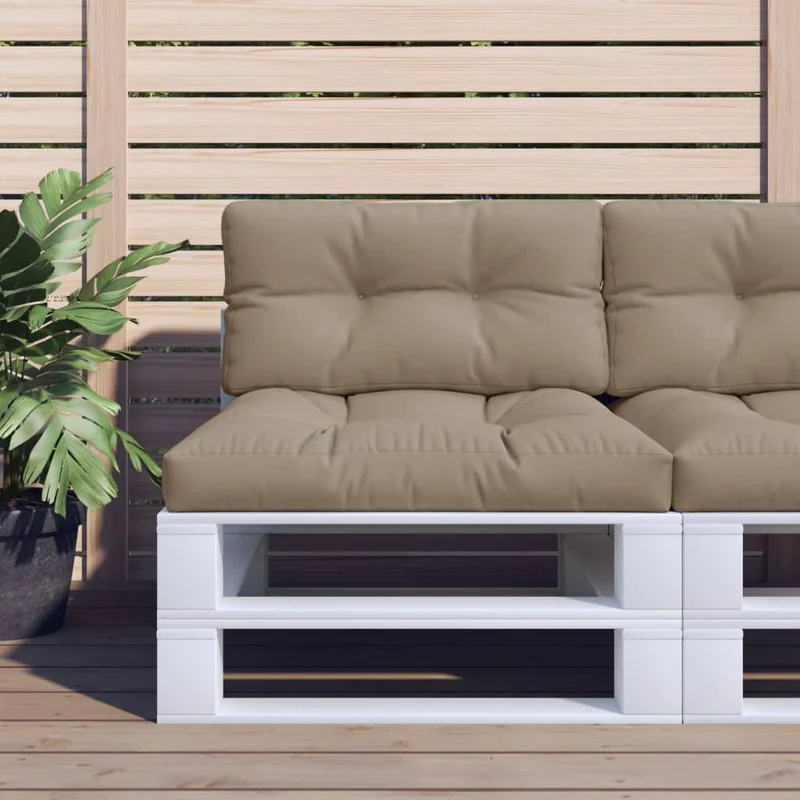 Pallet Cushion Taupe 80x40x12 cm Fabric