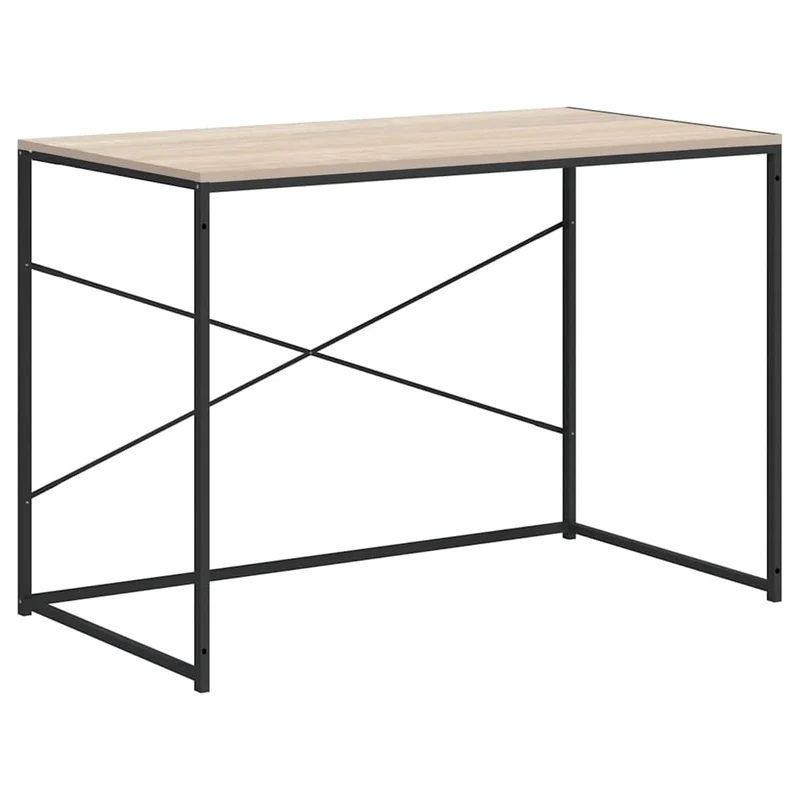 Computer Desk Black and Oak 110x60x70 cm Engineered Wood