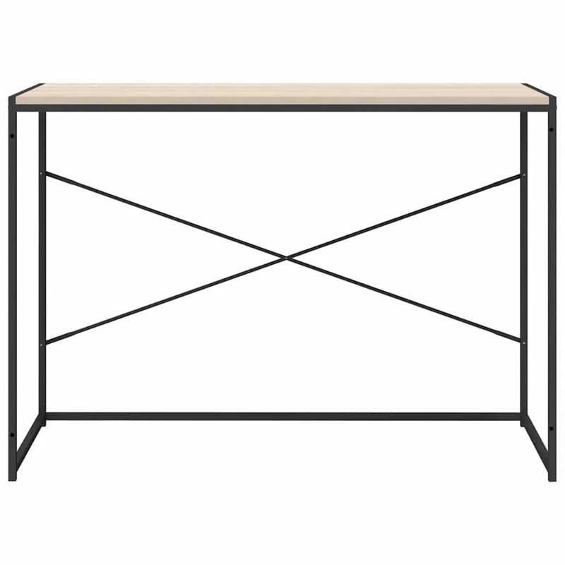 Computer Desk Black and Oak 110x60x70 cm Engineered Wood