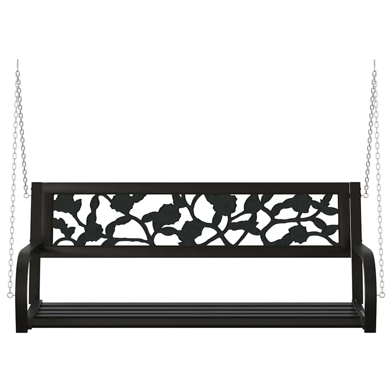 Garden Swing Bench 125 cm Steel and Plastic Black