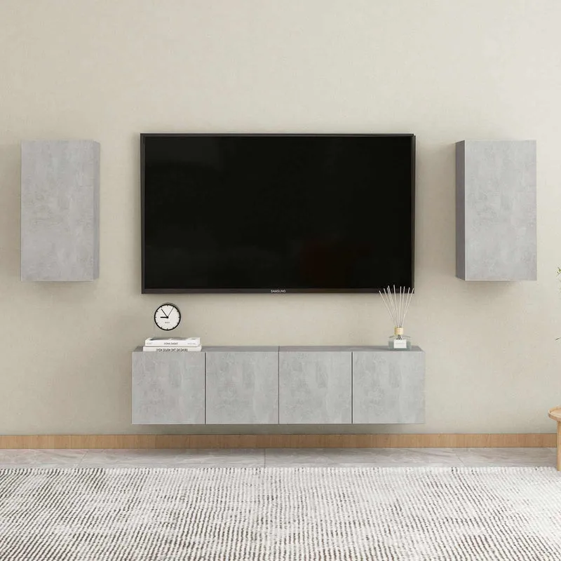 TV Cabinets 2 pcs Concrete Grey 30.5x30x60 cm Engineered Wood