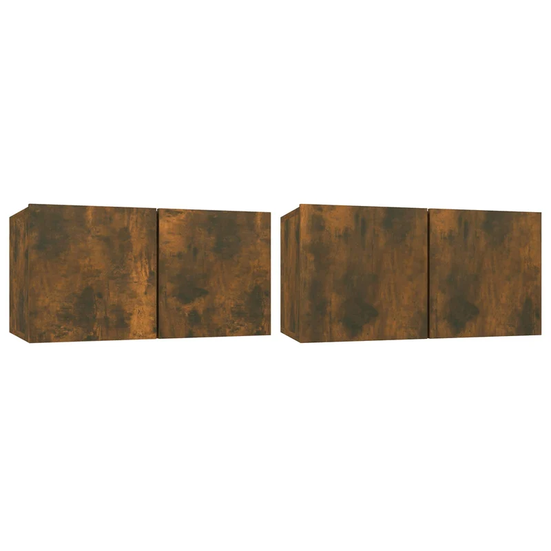 Hanging TV Cabinets 2 pcs Smoked Oak 60x30x30 cm