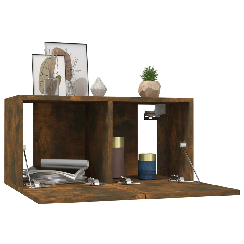 Hanging TV Cabinets 3 pcs Smoked Oak 60x30x30 cm