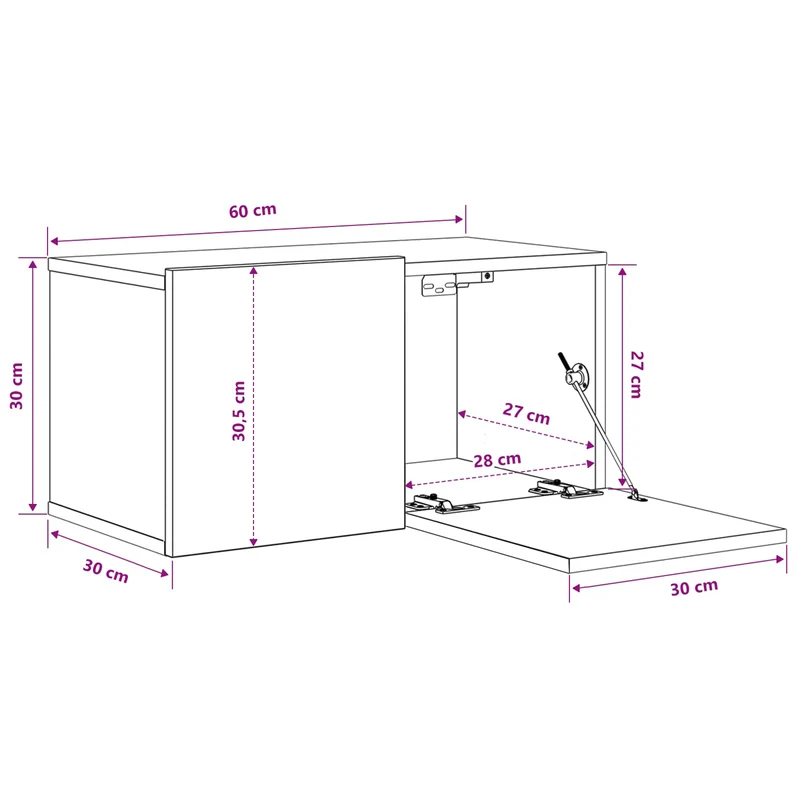 Hanging TV Cabinets 3 pcs Smoked Oak 60x30x30 cm