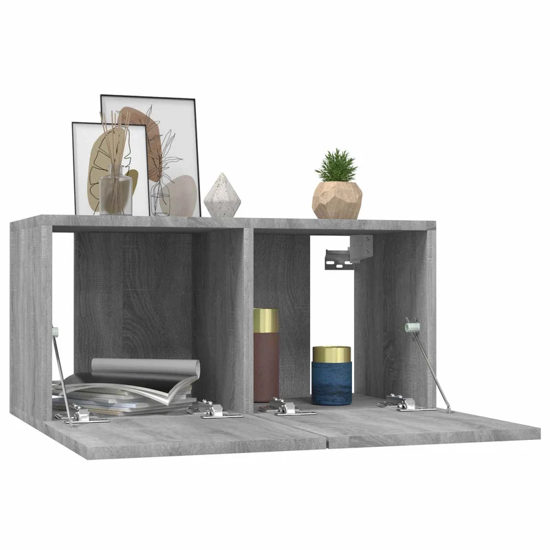 Hanging TV Cabinet Grey Sonoma 2 pcs 60x30x30 cm Engineered Wood