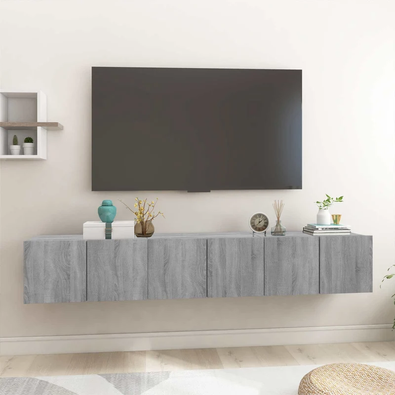 Hanging TV Cabinet Grey Sonoma 3 pcs 60x30x30 cm Engineered Wood