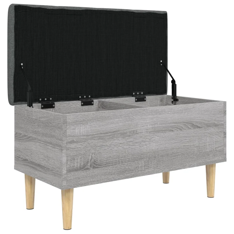 Storage Bench Grey Sonoma 82x42x46 cm Engineered Wood