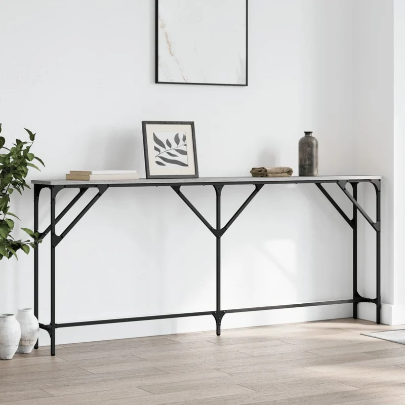Console Table Grey Sonoma 180x23x75 cm Engineered Wood