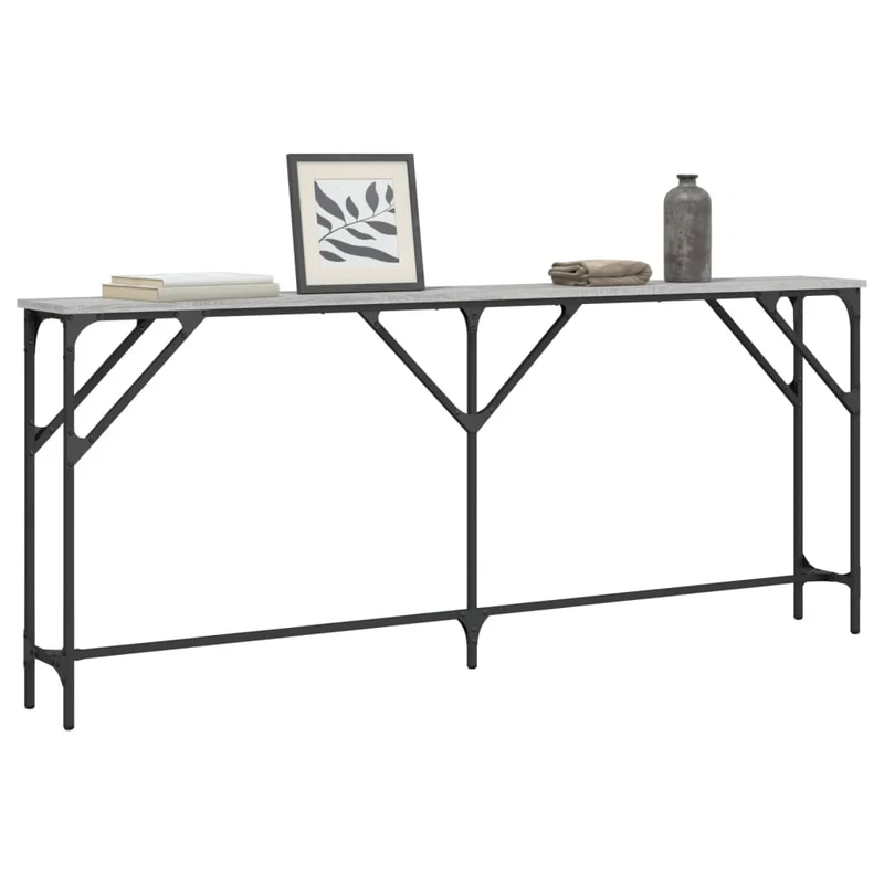 Console Table Grey Sonoma 180x23x75 cm Engineered Wood