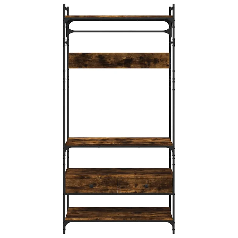 Wardrobe with Drawers Smoked Oak 89x39x184,5 cm Engineered Wood