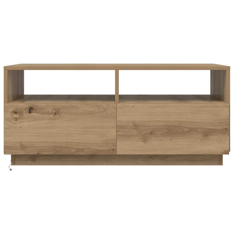 Coffee Table with LED Lights Artisan Oak 90x49x40 cm