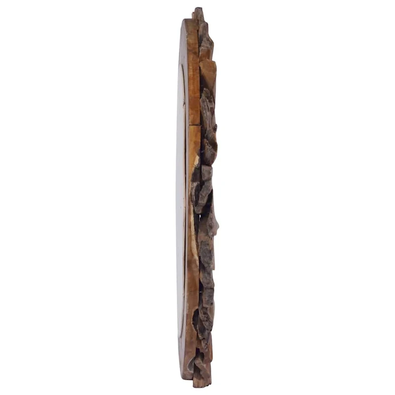 288804 vidaXL Wall Mirror 60 cm Teak Round