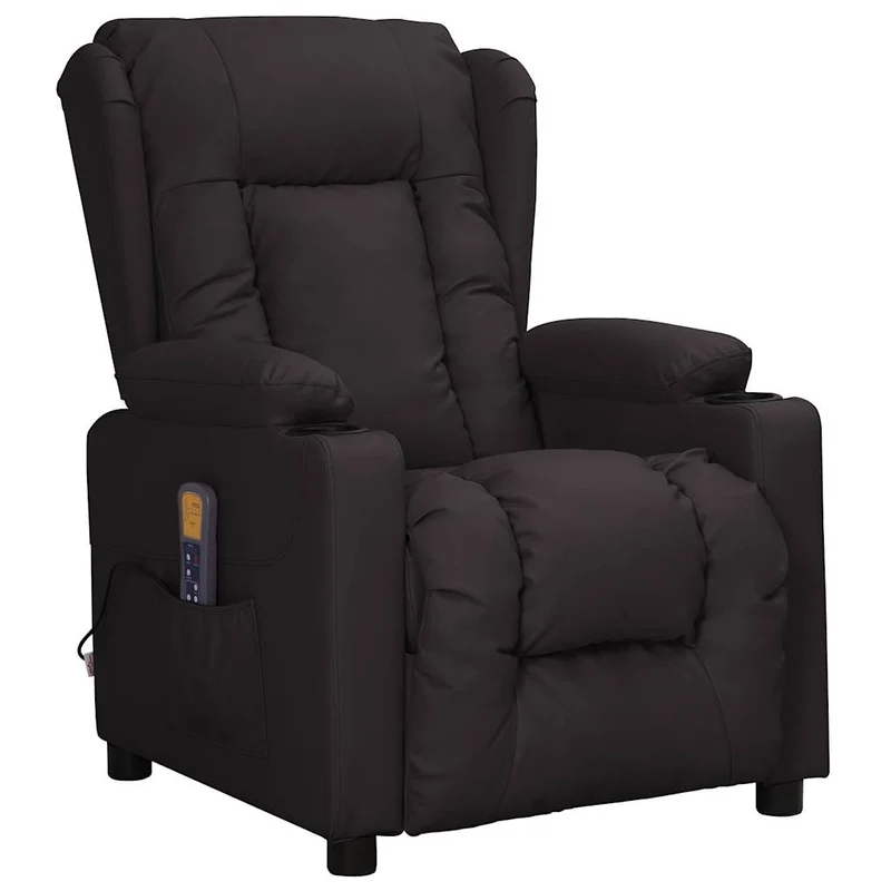 Massage Chair Black Faux Leather