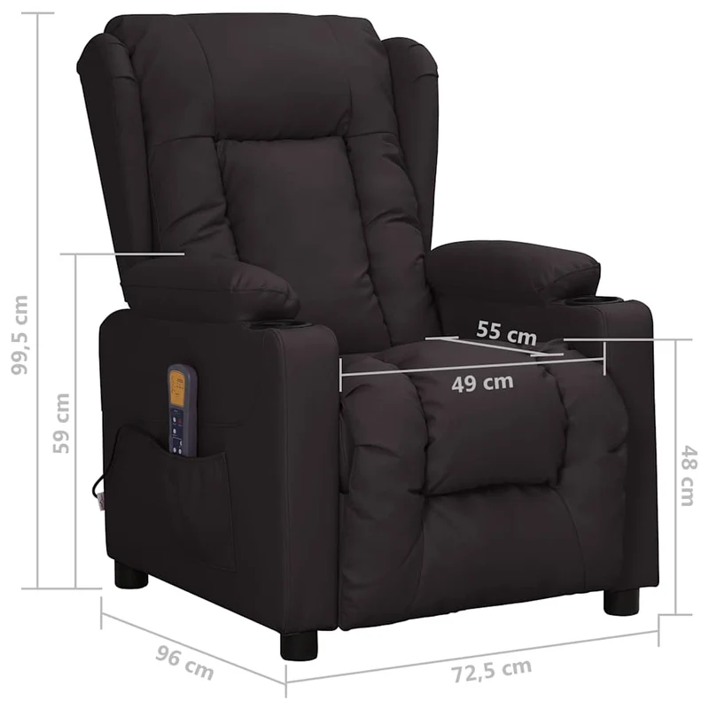 Massage Chair Black Faux Leather