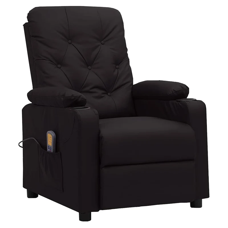 Massage Chair Black Faux Leather