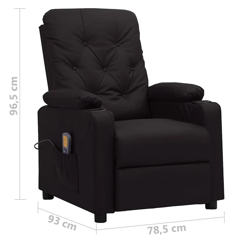 Massage Chair Black Faux Leather