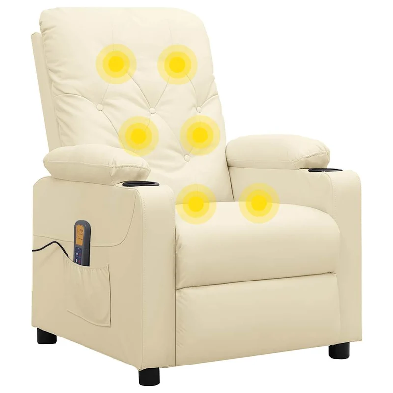 Massage Chair Cream Faux Leather