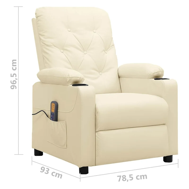 Massage Chair Cream Faux Leather