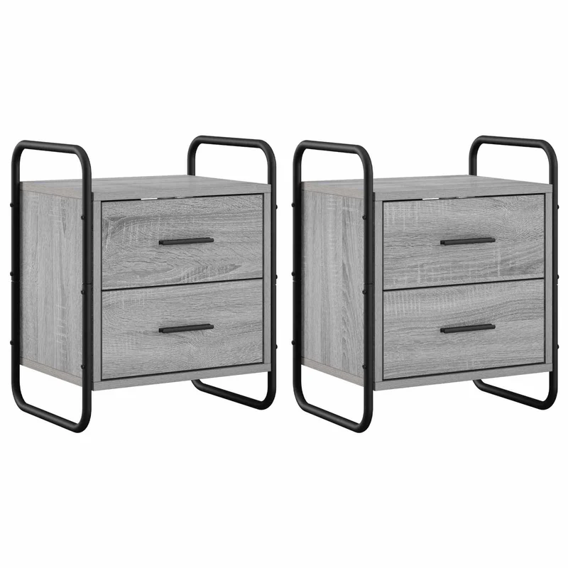 Hanging Bedside Cabinet 2 pcs Grey Sonoma 40 x 30 x 50 cm