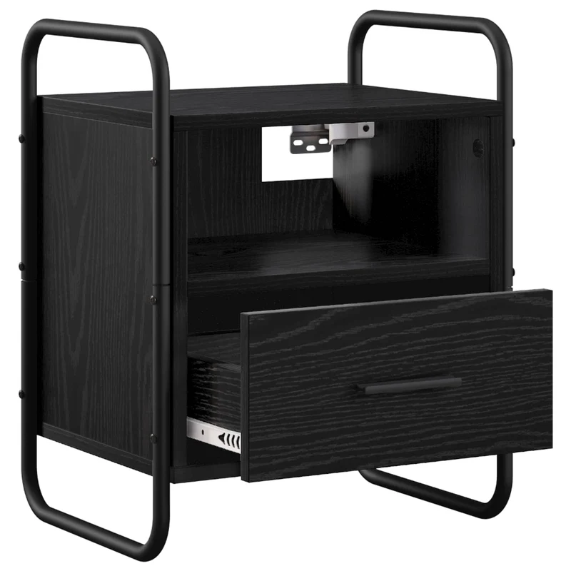 Hanging Bedside Cabinet 2 pcs Black Oak 40 x 30 x 50 cm