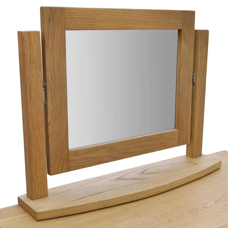 242742 vidaXL Dressing Table with Stool Solid Oak Wood