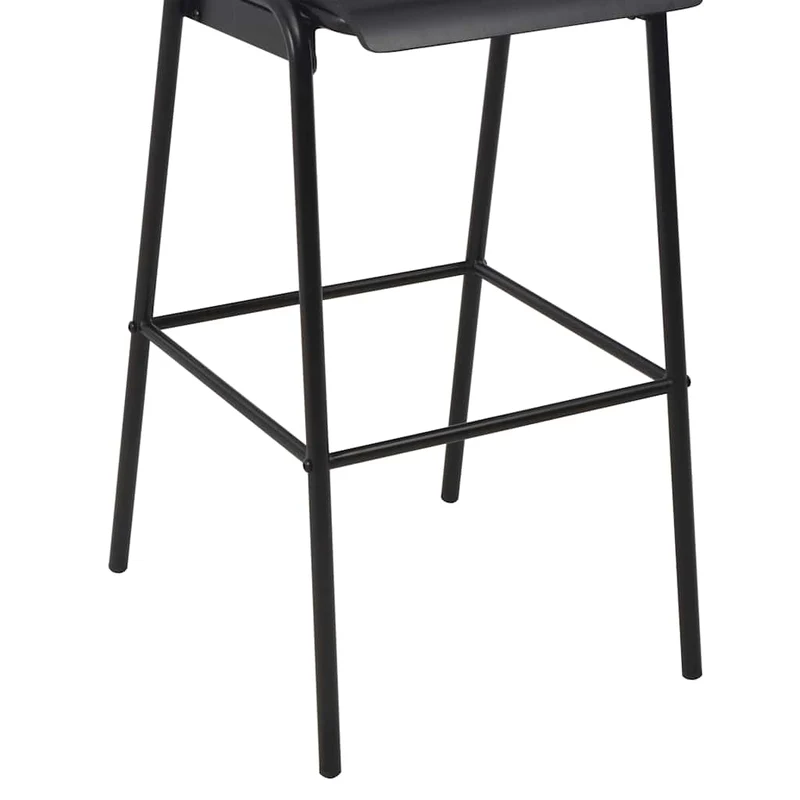 Bar Stools 4 pcs Black Solid Plywood Steel