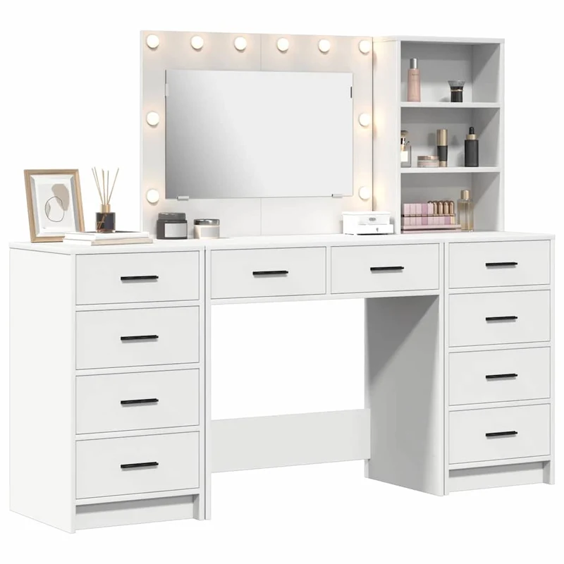 Dressing Table 3 pcs White 78.5 x 41 x 135 cm Engineered Wood