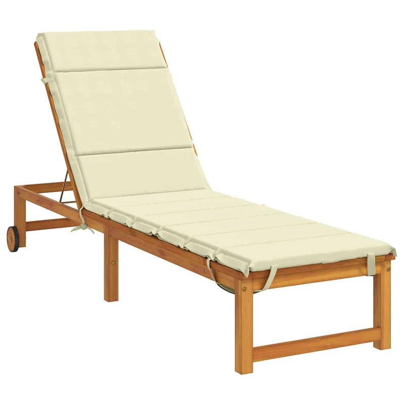 Sunlounger Cushion GEMERT 100% Polyester Cream 200 x 60 x 3 cm