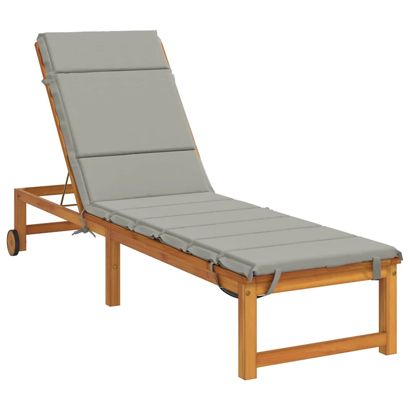 Sunlounger Cushion GEMERT 100% Polyester Grey 200 x 60 x 3 cm