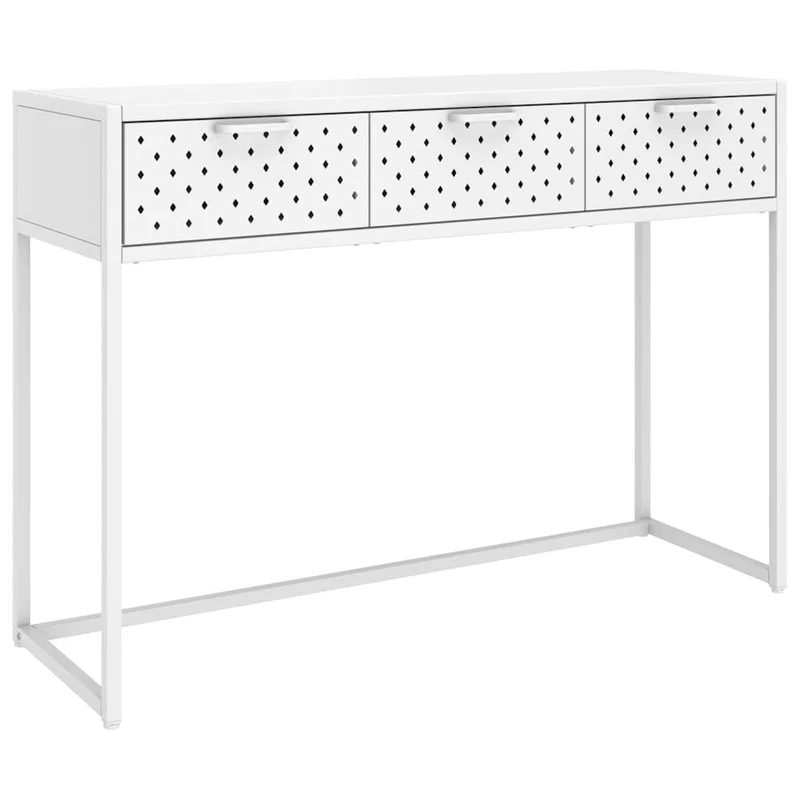 Console Table White 106x35x75 cm Steel