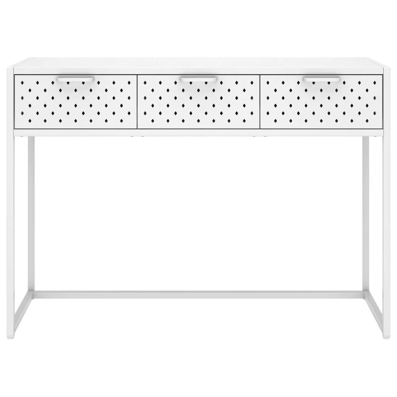 Console Table White 106x35x75 cm Steel
