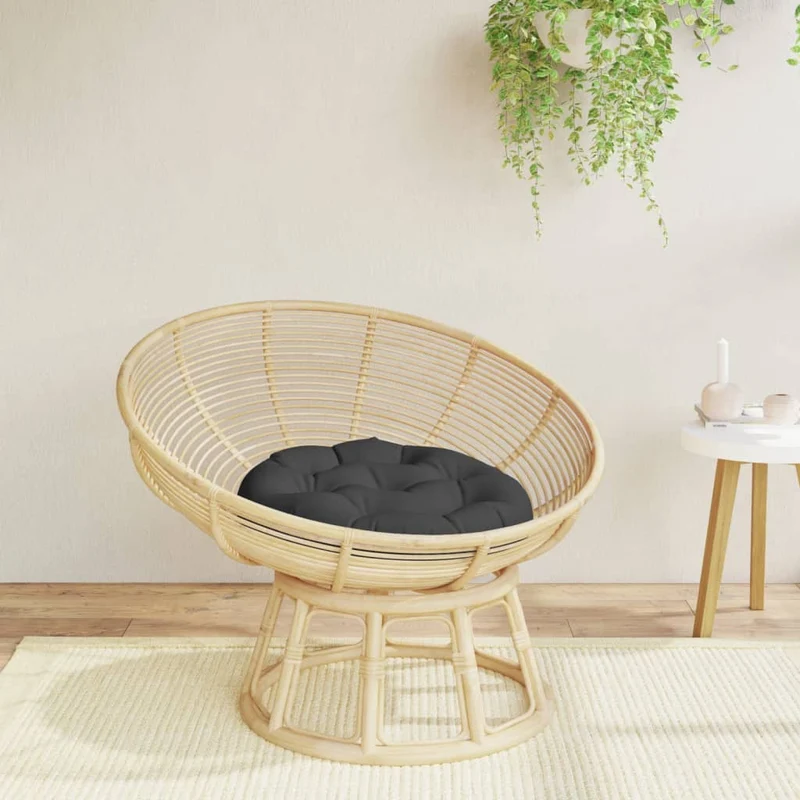 Round Cushion Black Ø 60 x11 cm Oxford Fabric