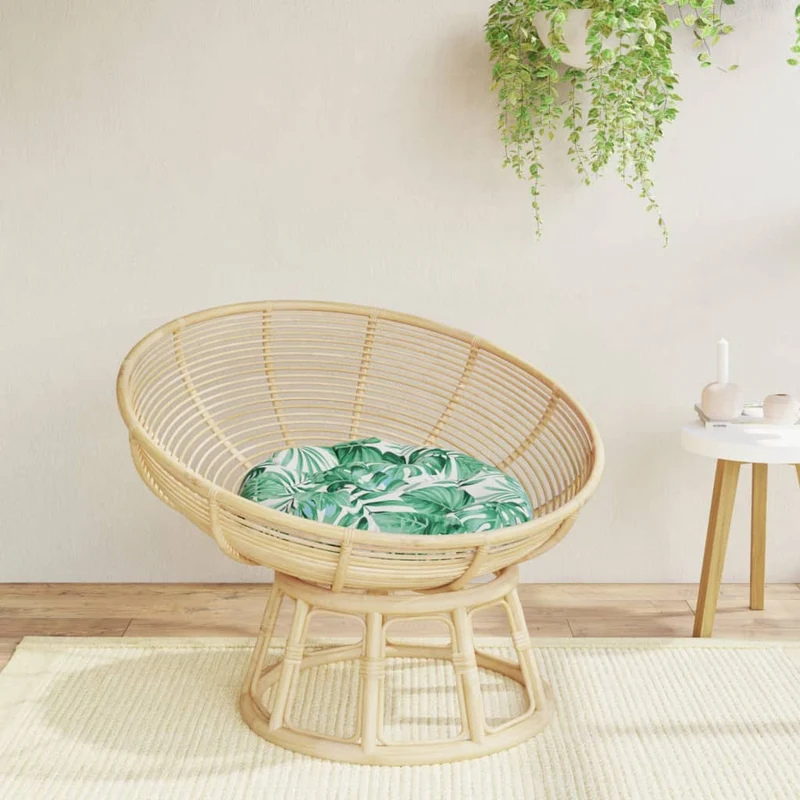 Round Cushion Leaf Pattern Ø 60 x11 cm Oxford Fabric