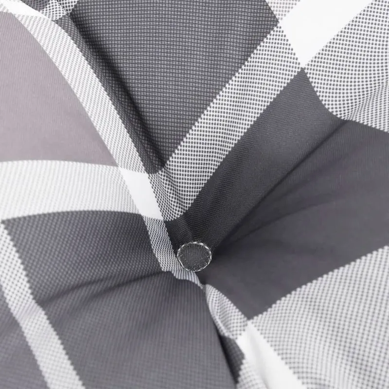 Round Cushion Grey Check Pattern Ø 60 x11 cm Oxford Fabric