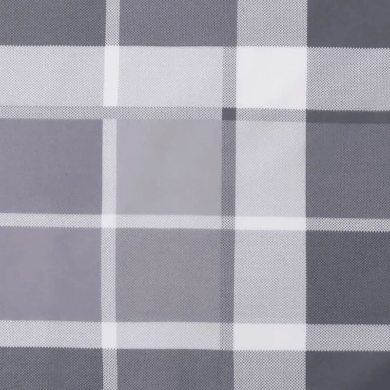 Round Cushion Grey Check Pattern Ø 60 x11 cm Oxford Fabric